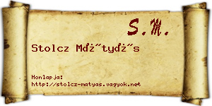 Stolcz Mátyás névjegykártya